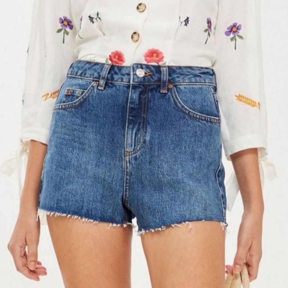Topshop Moto Mom Denim Shorts